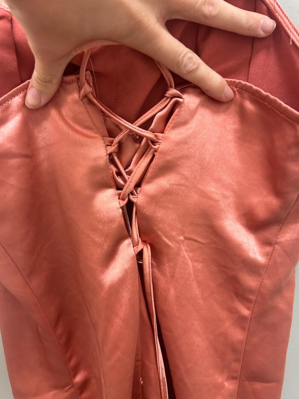 Urban Outfitters Pink Satin Seamed Mini Slip Dress NWT Medium Y2K Party Cocktail - Picture 5 of 10